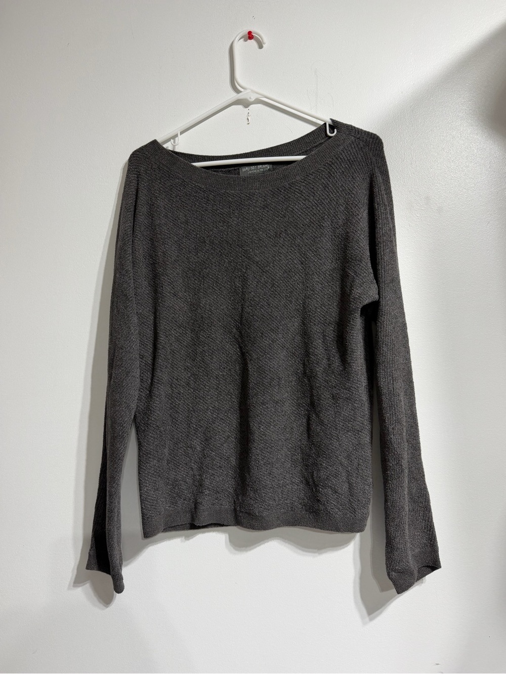 Barefoot Dreams CozyChicUltra Lite Charcoal Grey Long Sleeve Knit Sweater Size s